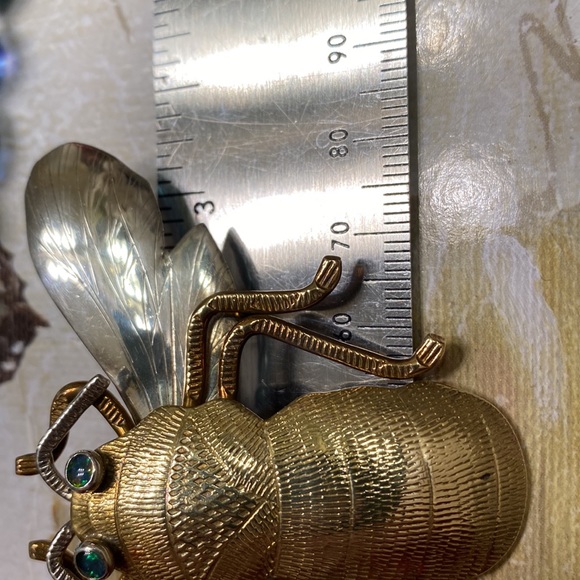 Vintage Sterling GP Courtney Design Brooch/Pendant with a bale Large 3 1/4” x 2” - Picture 9 of 10